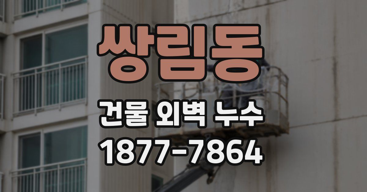 쌍림동 건물 외벽 누수