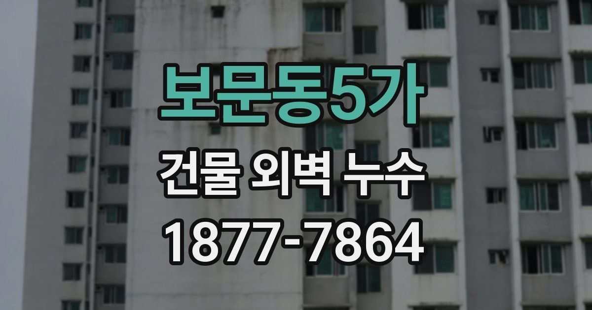 보문동5가 건물 외벽 누수