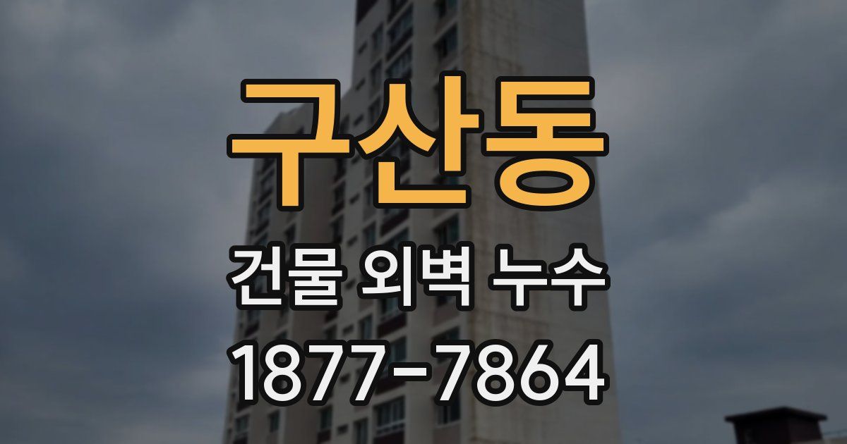 구산동 건물 외벽 누수