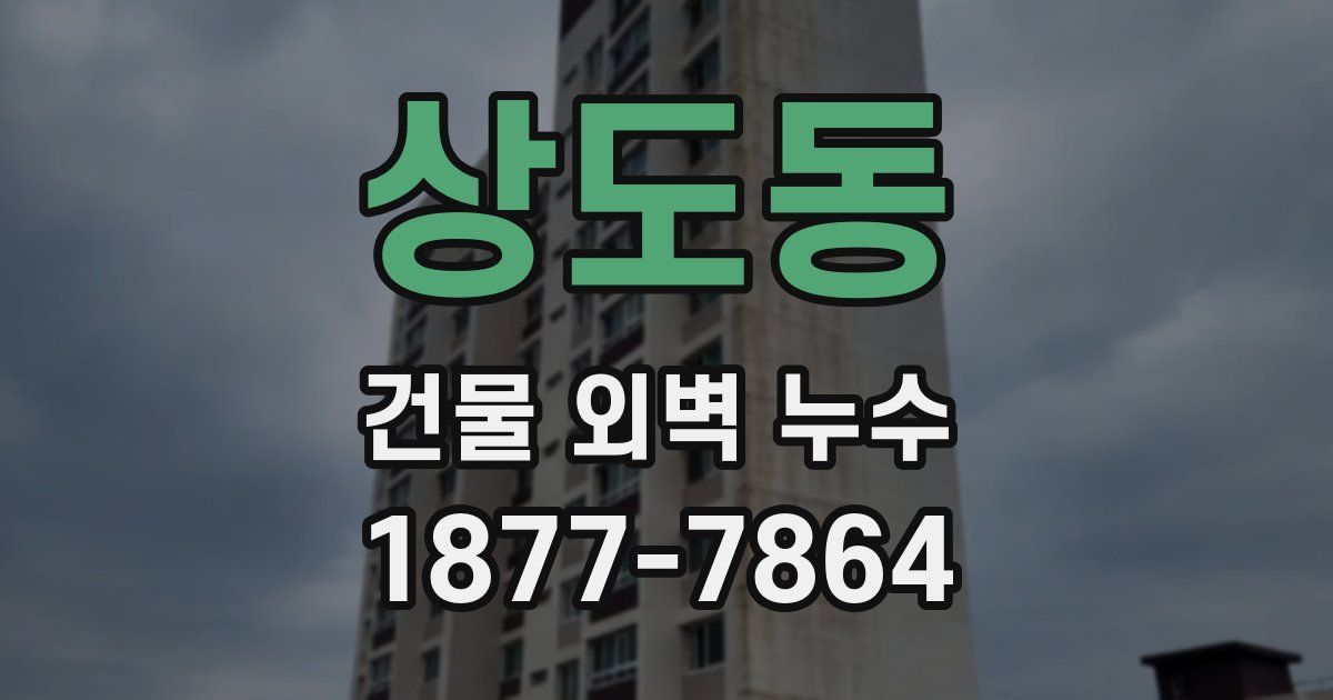 상도동 건물 외벽 누수