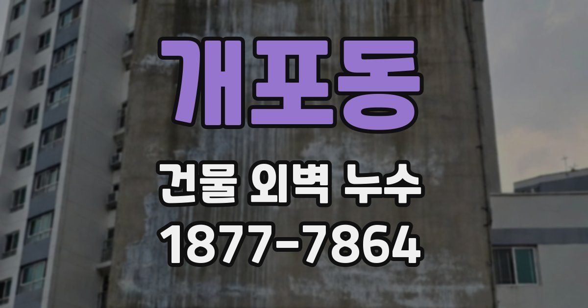 개포동 건물 외벽 누수