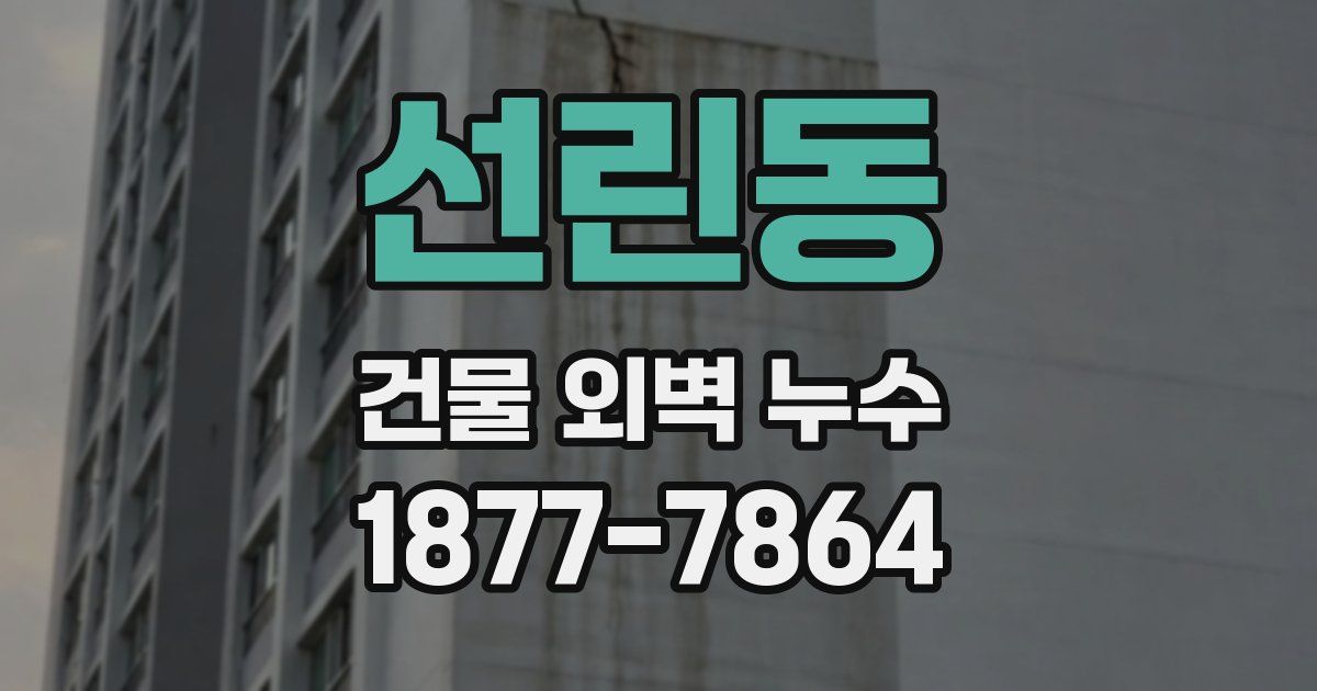 선린동 건물 외벽 누수