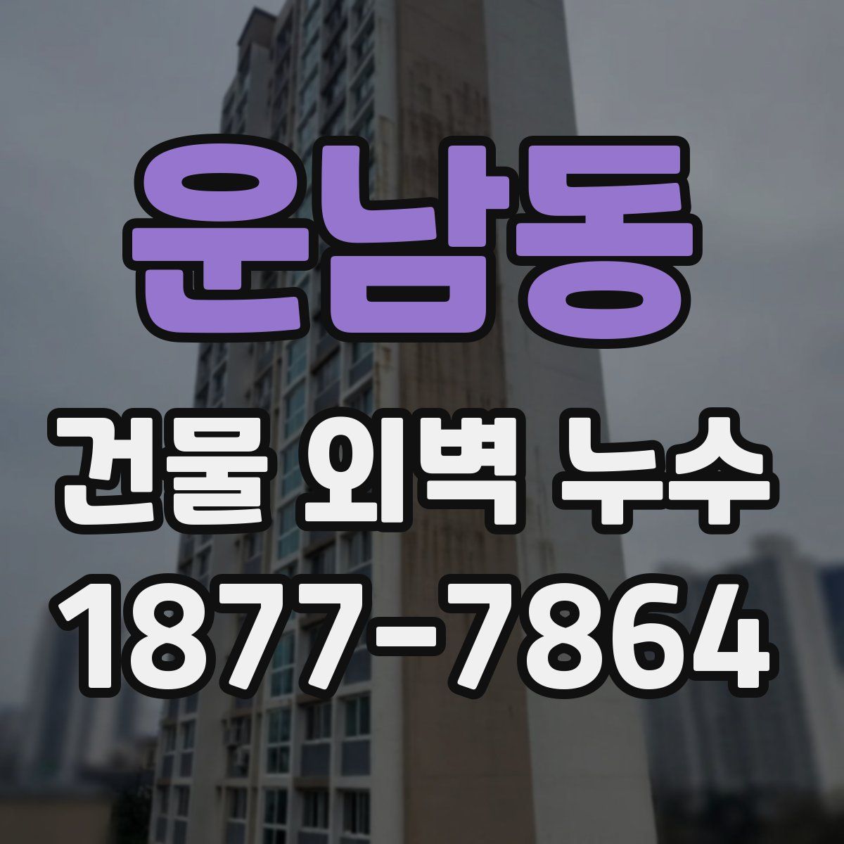 운남동 건물 외벽 누수