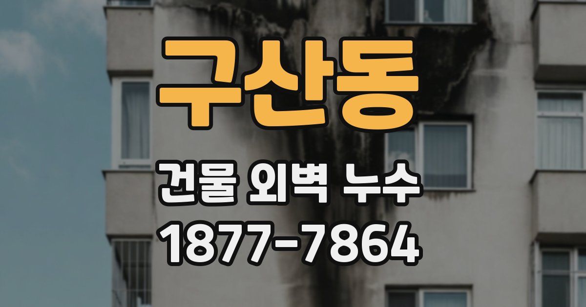 구산동 건물 외벽 누수