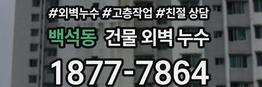 백석동 건물 외벽 누수