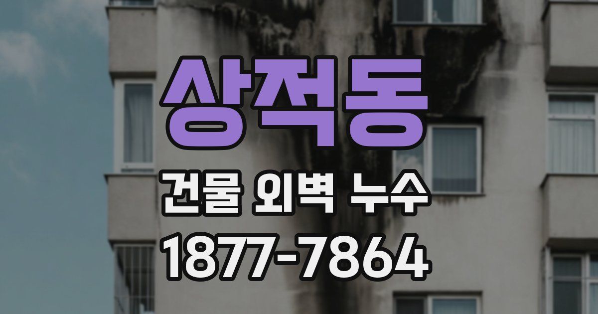 상적동 건물 외벽 누수