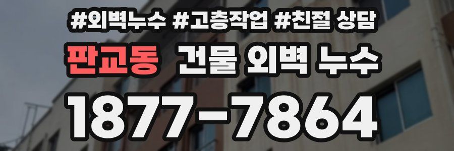 판교동 건물 외벽 누수