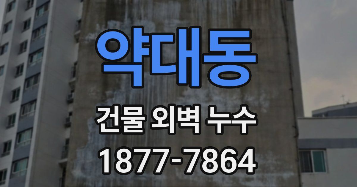 약대동 건물 외벽 누수