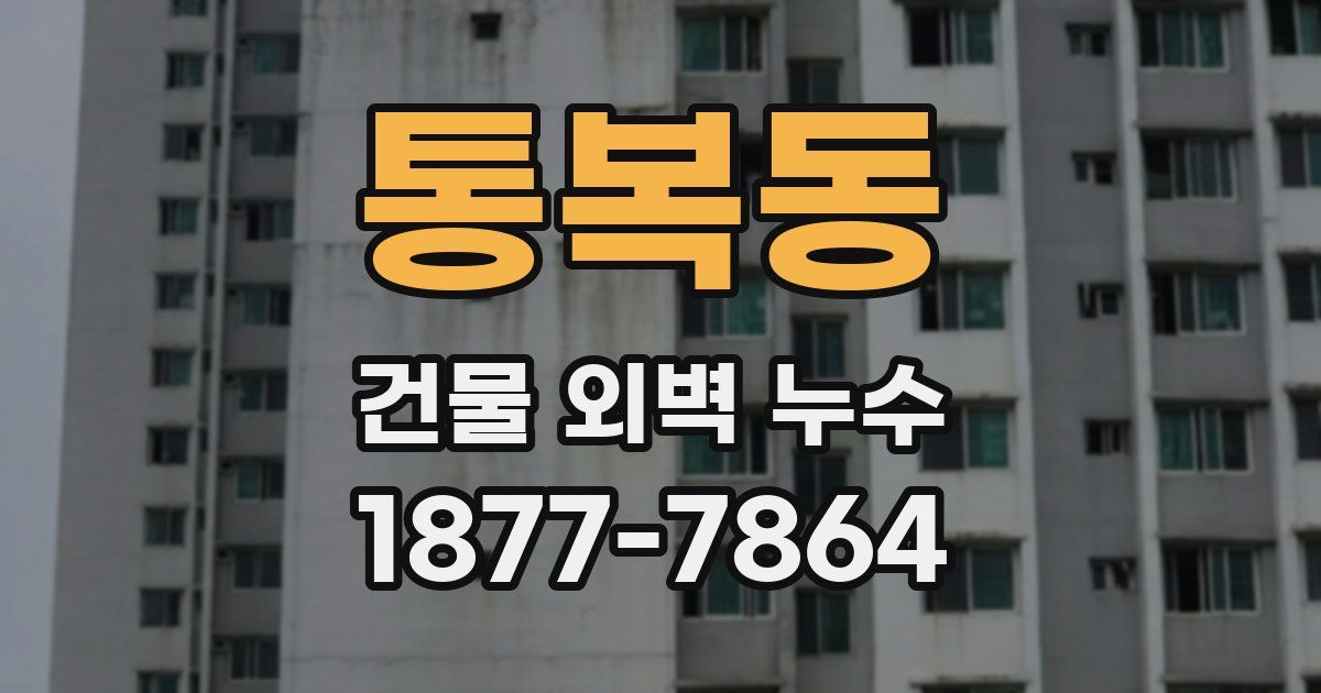 통복동 건물 외벽 누수