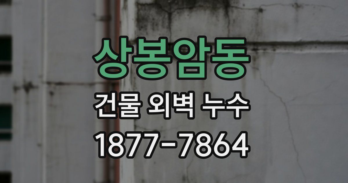 상봉암동 건물 외벽 누수