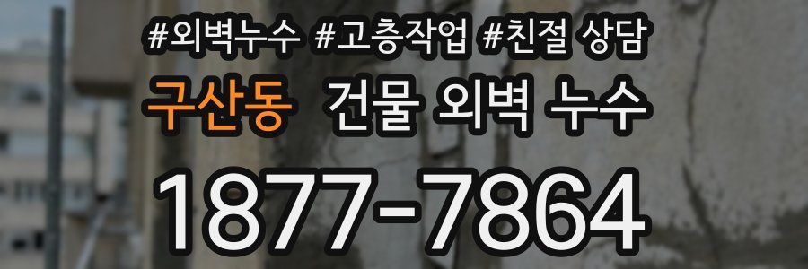 구산동 건물 외벽 누수
