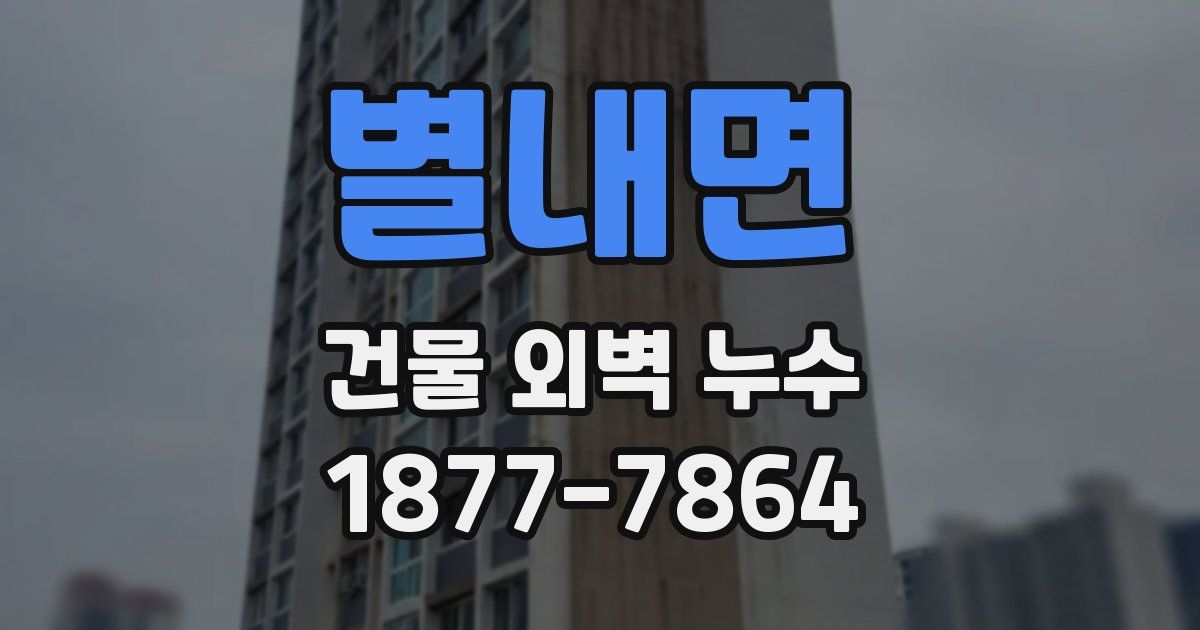 별내면 건물 외벽 누수