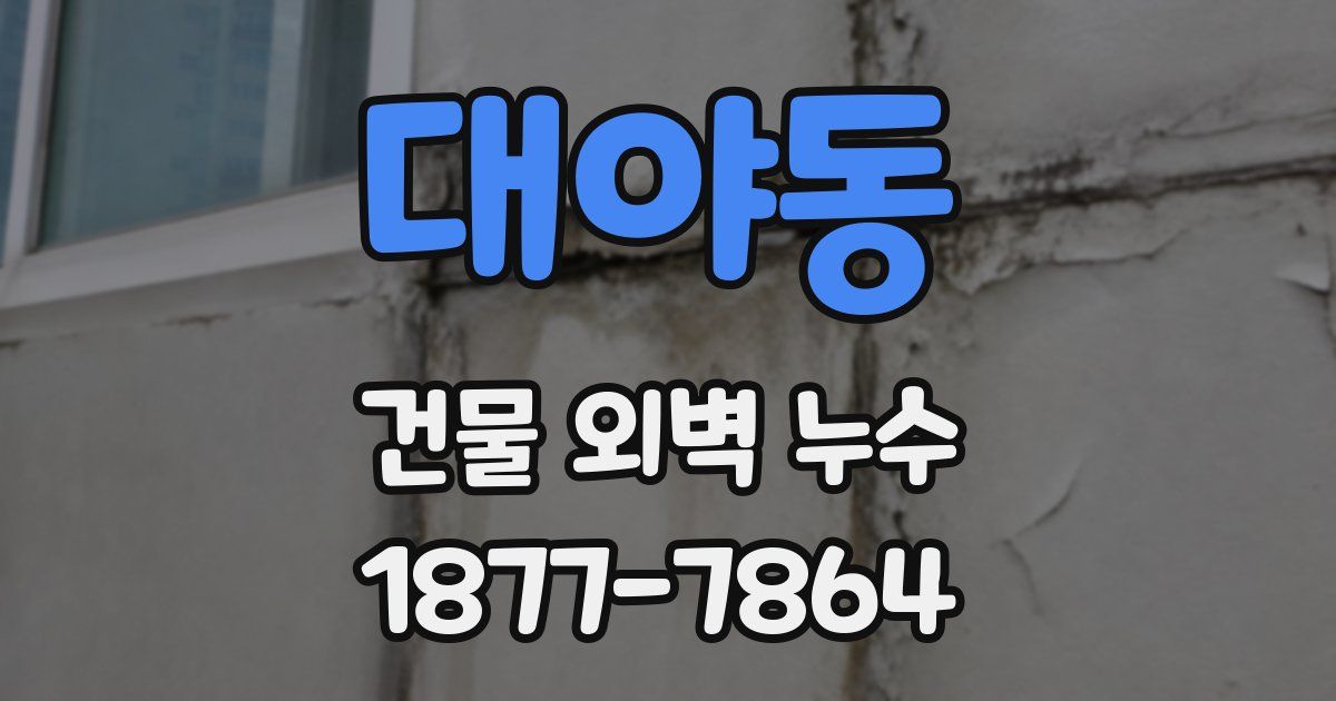 대야동 건물 외벽 누수