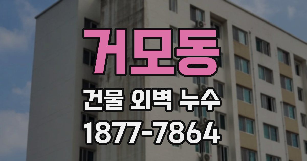 거모동 건물 외벽 누수