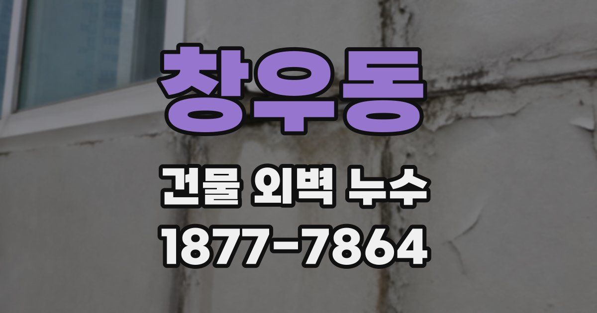 창우동 건물 외벽 누수