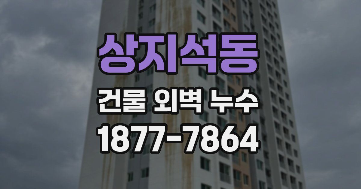 상지석동 건물 외벽 누수