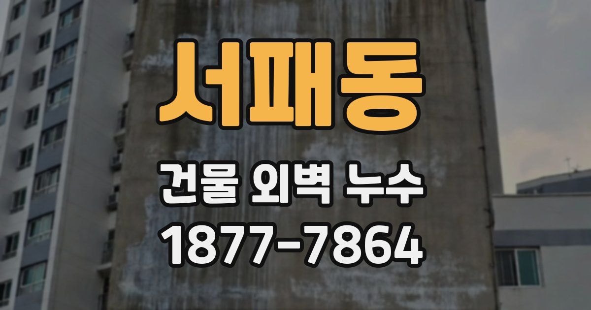 서패동 건물 외벽 누수