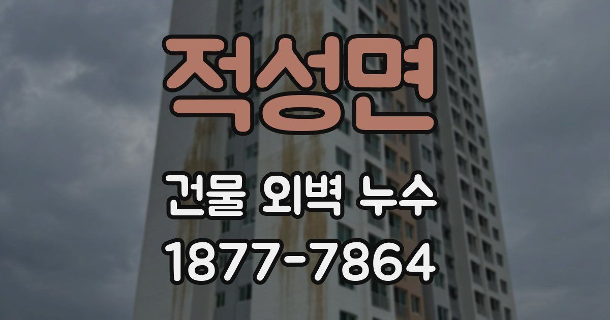 적성면 건물 외벽 누수