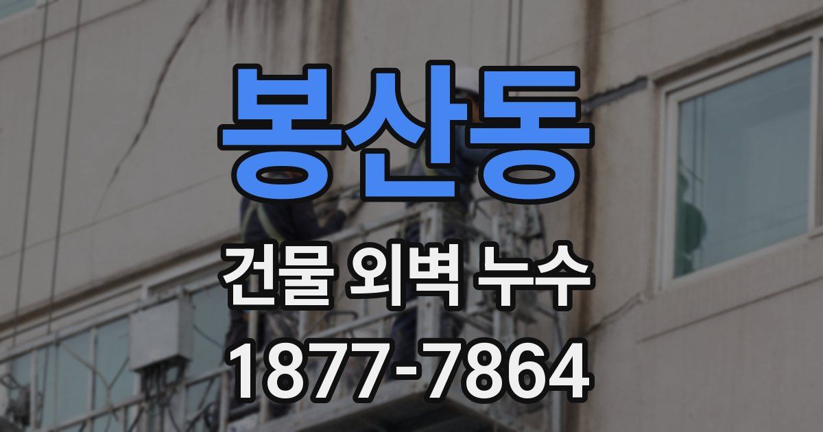 봉산동 건물 외벽 누수