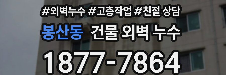 봉산동 건물 외벽 누수
