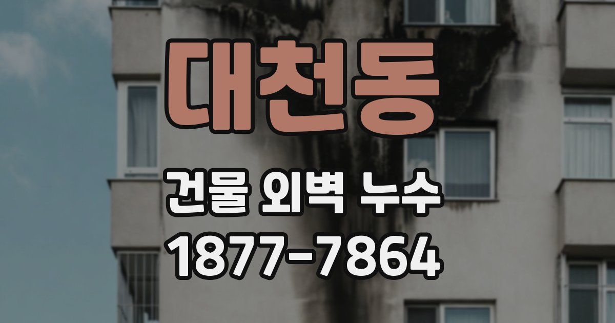 대천동 건물 외벽 누수