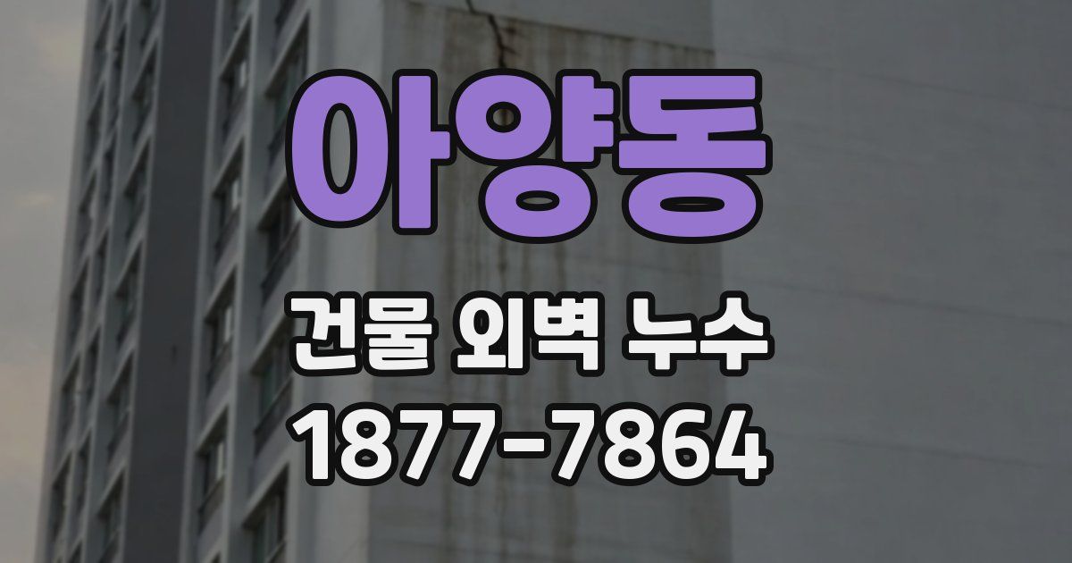 아양동 건물 외벽 누수