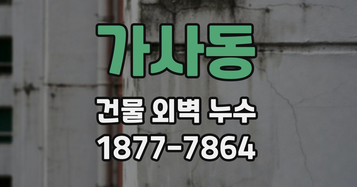 가사동 건물 외벽 누수
