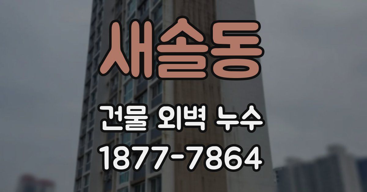 새솔동 건물 외벽 누수