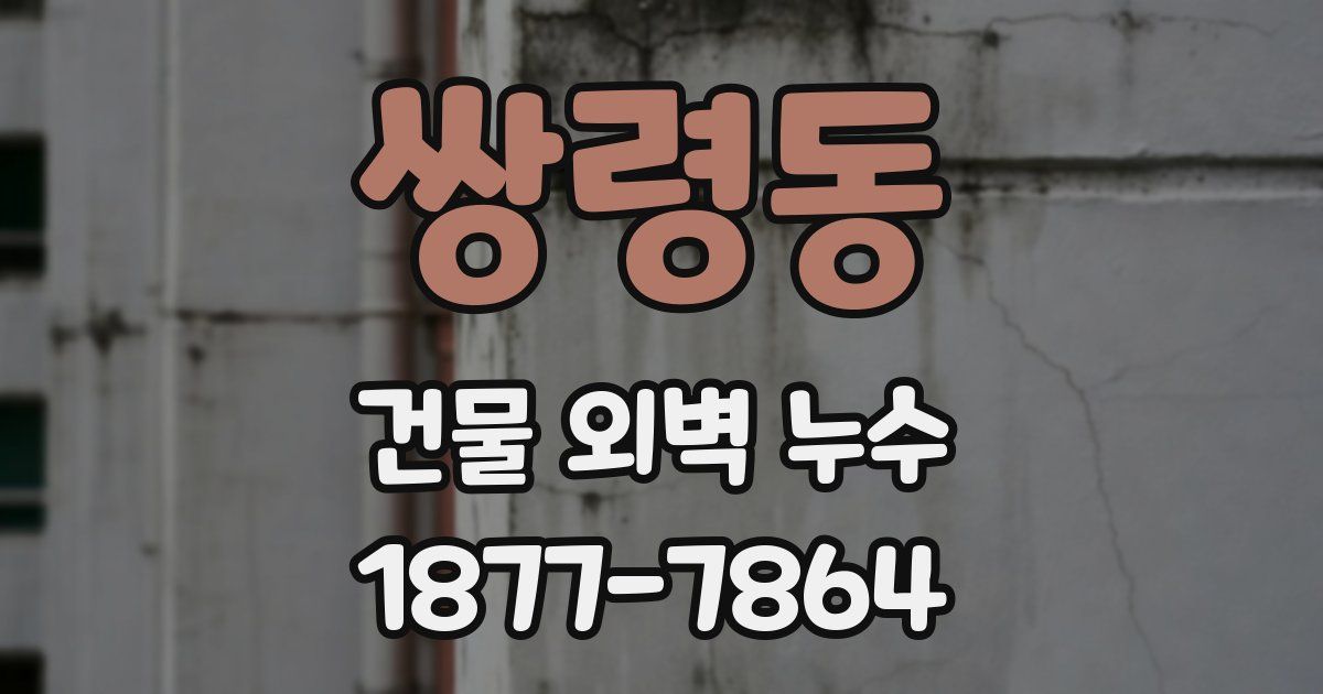 쌍령동 건물 외벽 누수