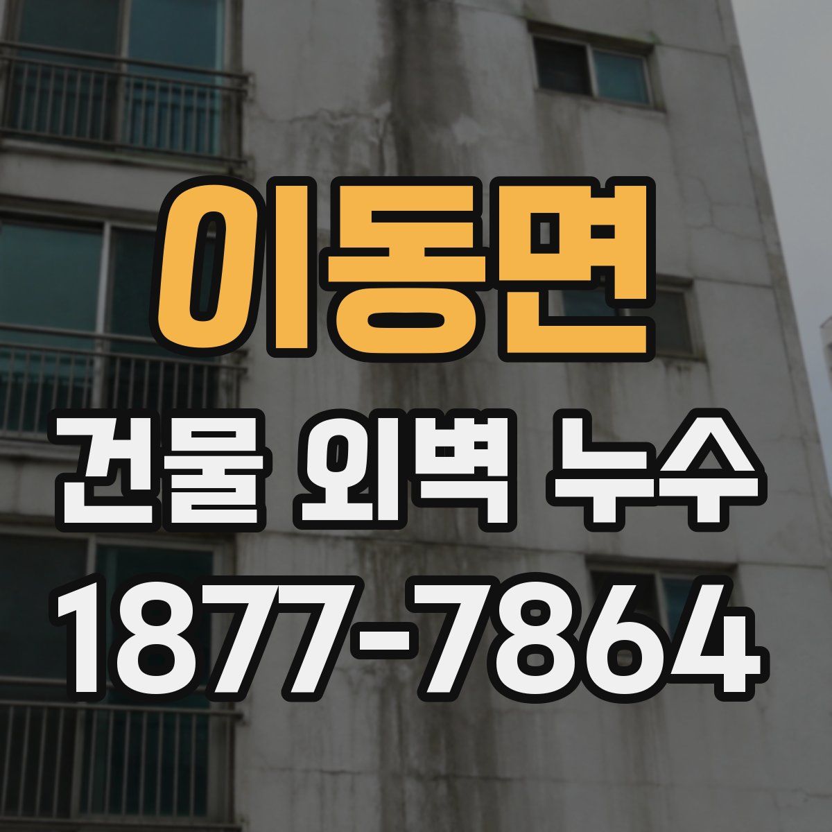 이동면 건물 외벽 누수