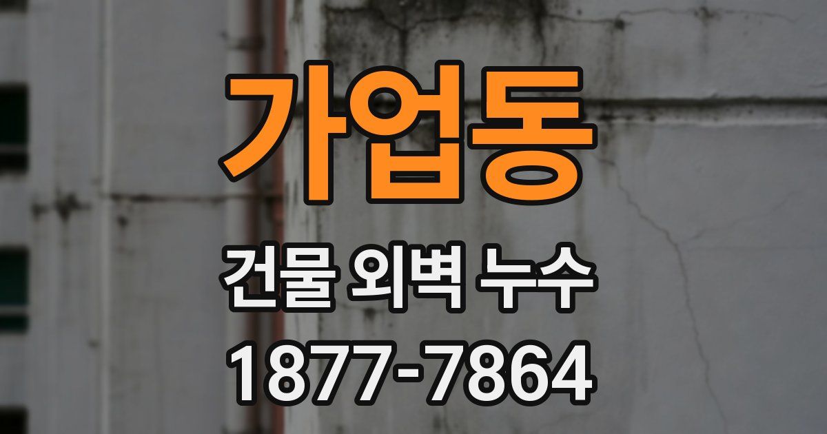 가업동 건물 외벽 누수