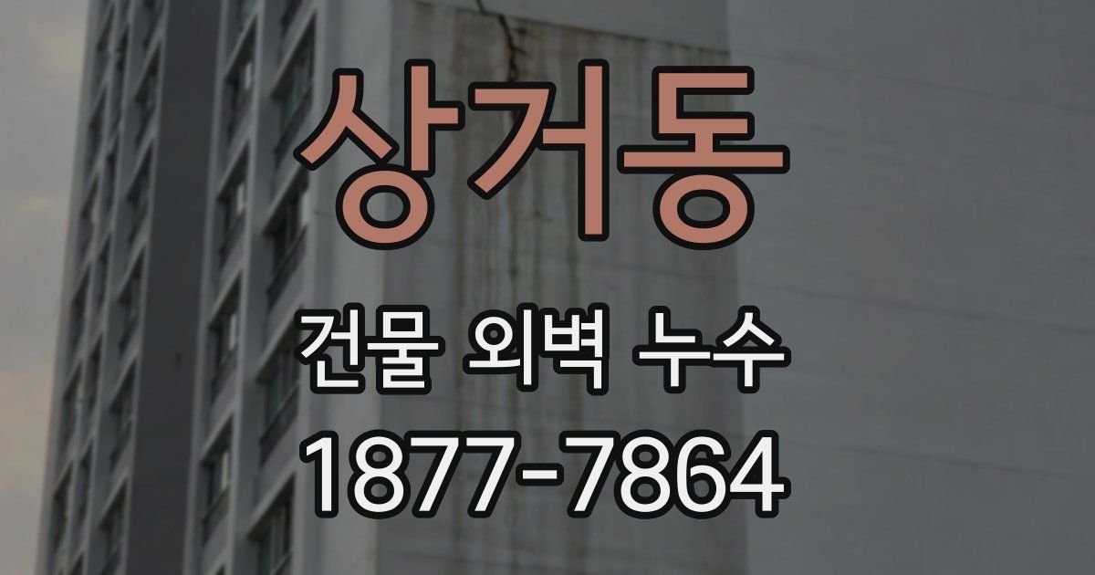 상거동 건물 외벽 누수