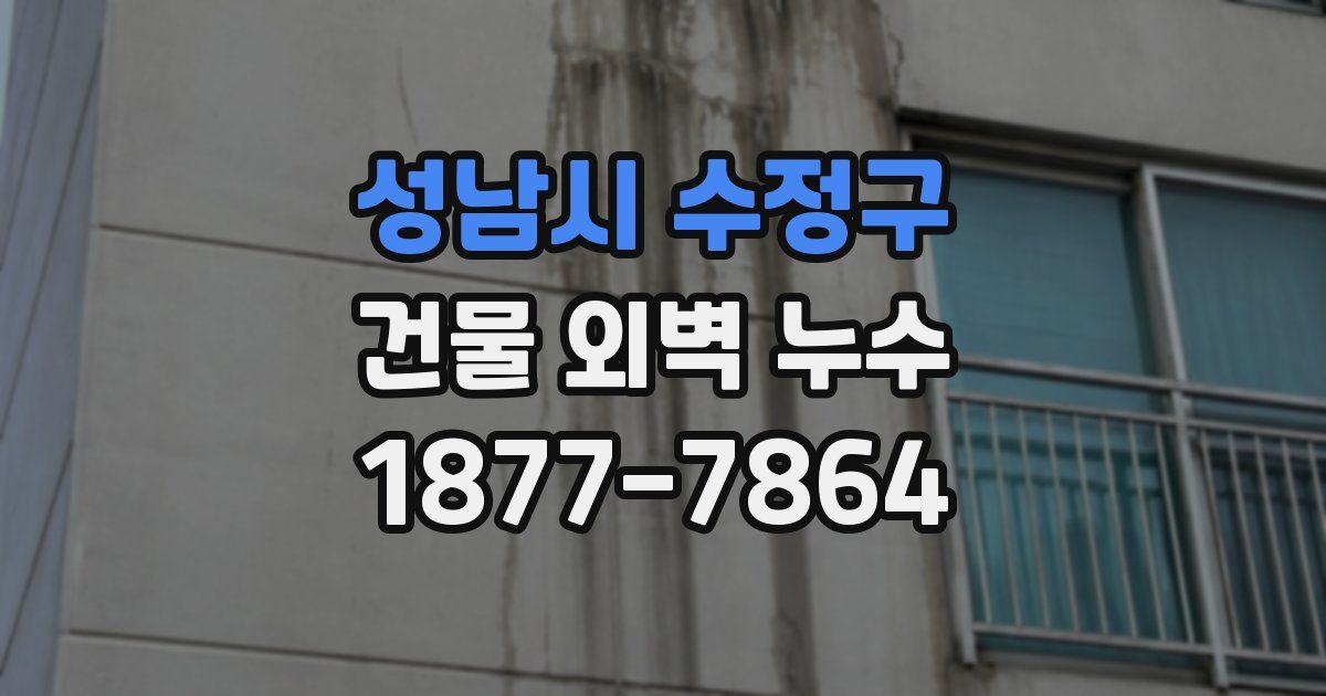 성남시 수정구 건물 외벽 누수