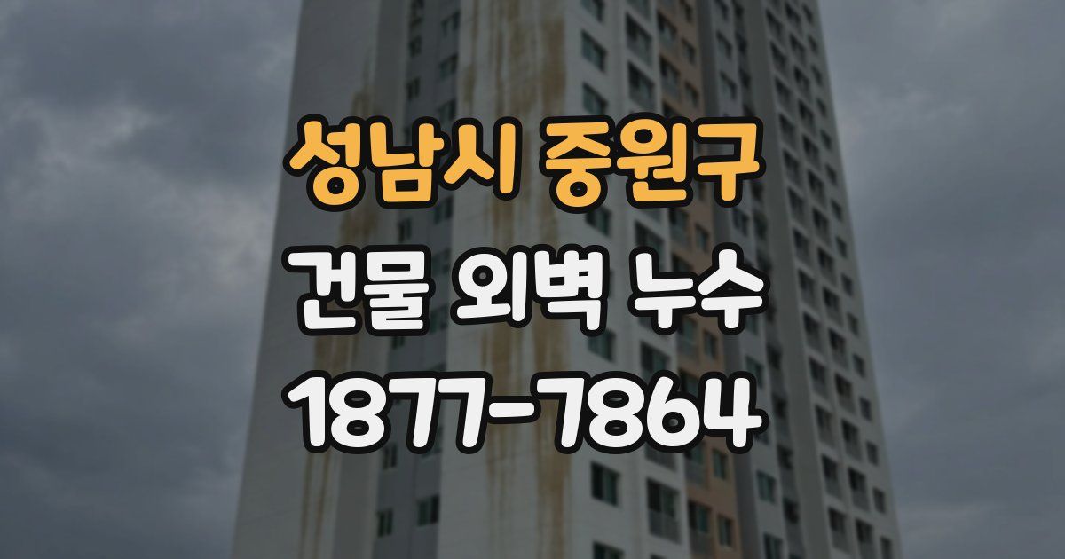 성남시 중원구 건물 외벽 누수