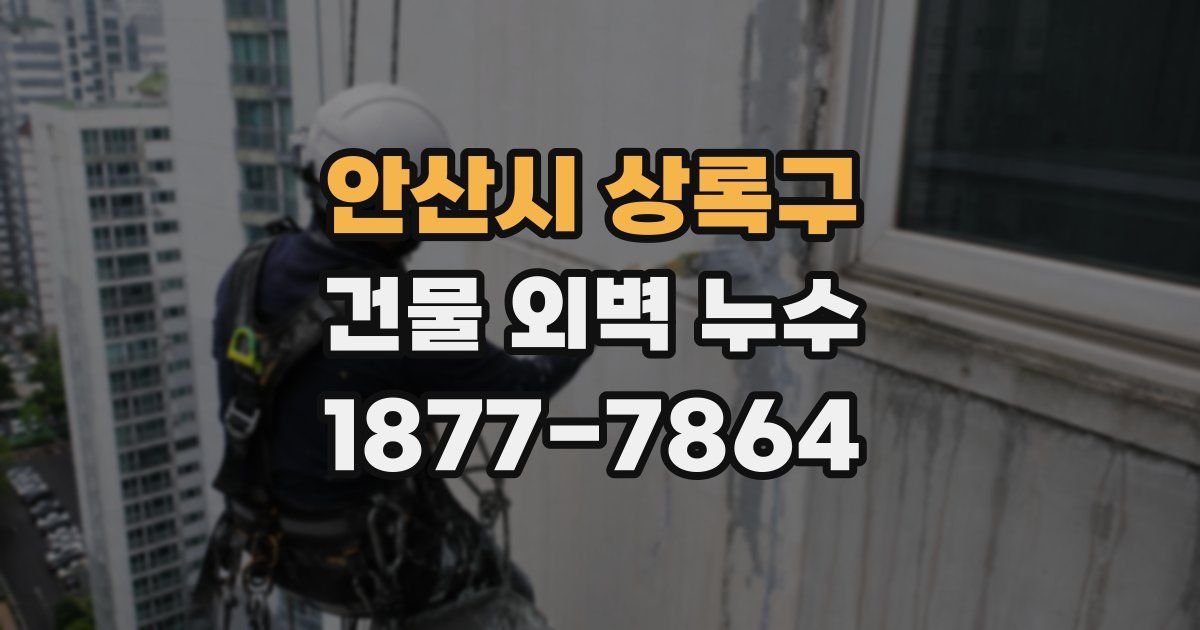 안산시 상록구 건물 외벽 누수