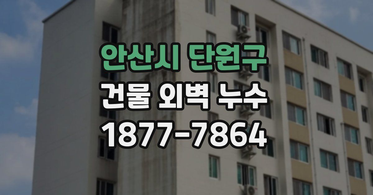 안산시 단원구 건물 외벽 누수
