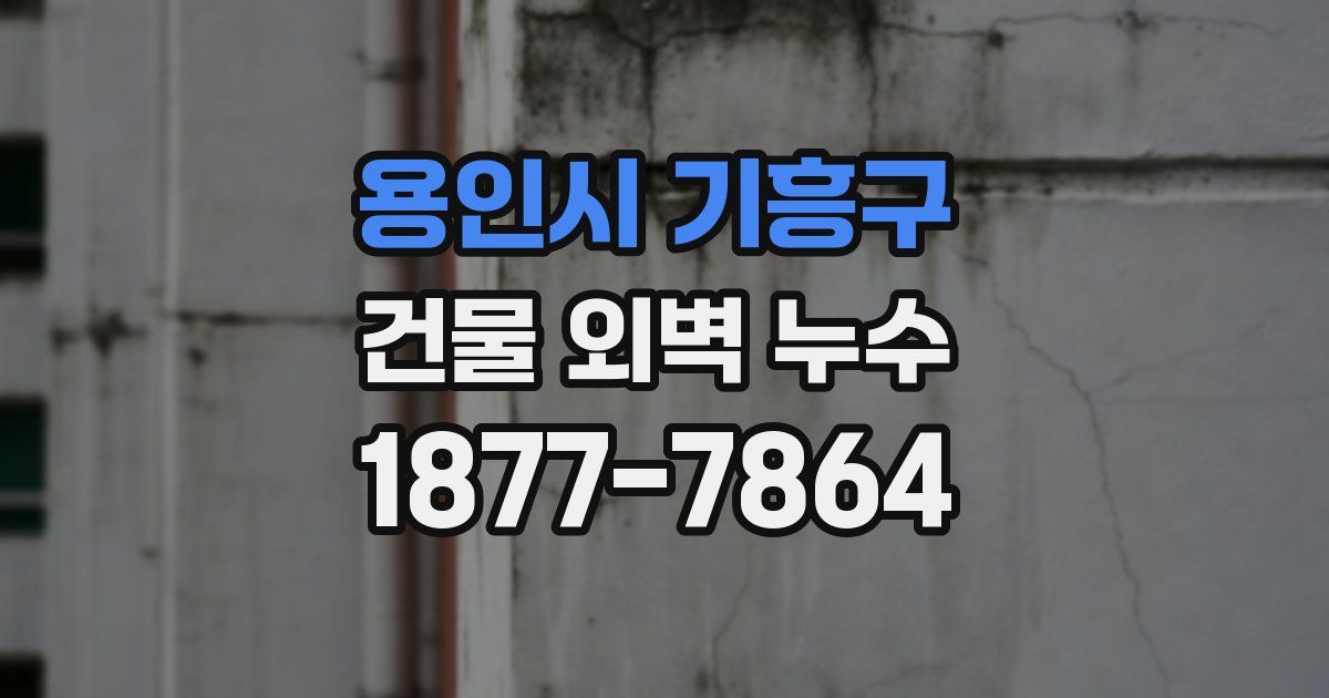 용인시 기흥구 건물 외벽 누수