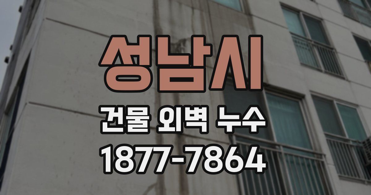 성남시 건물 외벽 누수