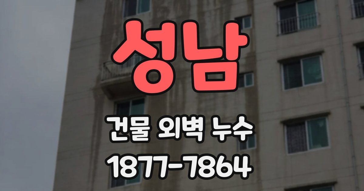 성남 건물 외벽 누수