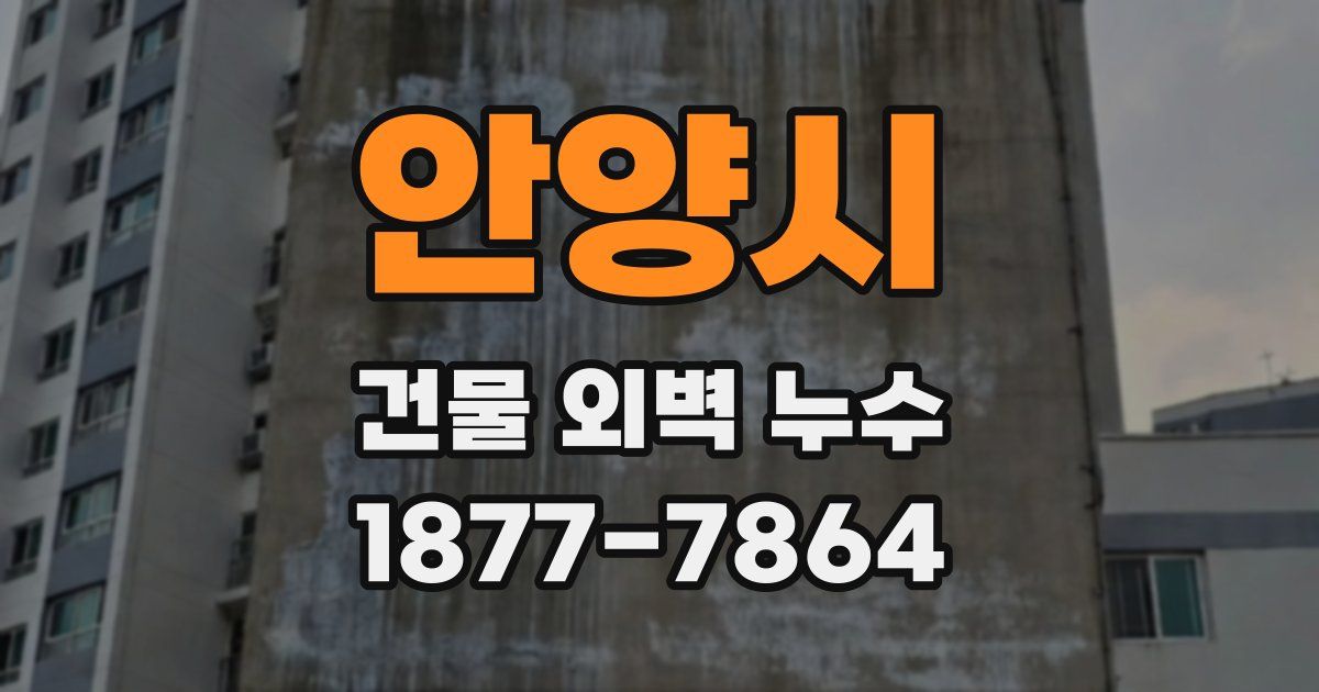 안양시 건물 외벽 누수