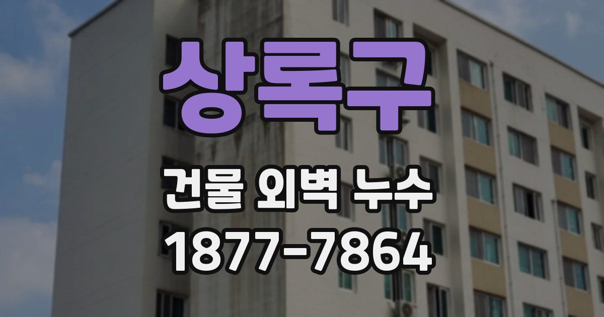상록구 건물 외벽 누수