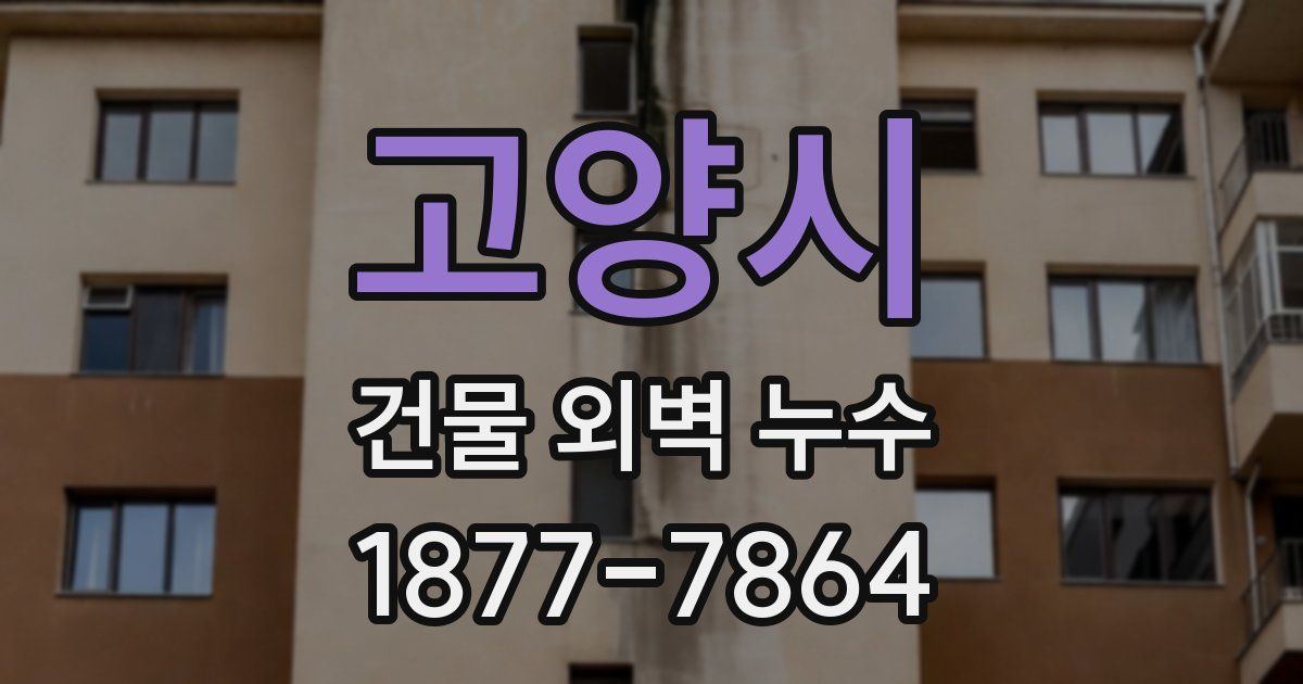 고양시 건물 외벽 누수