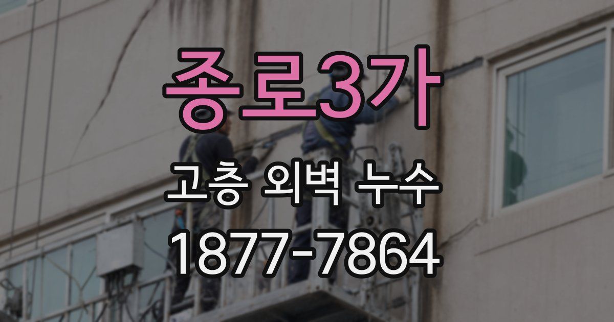 종로3가 고층 외벽 누수