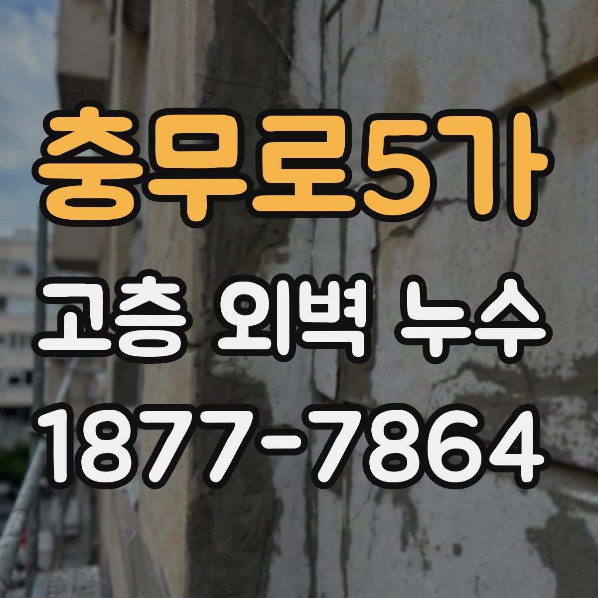 충무로5가 고층 외벽 누수
