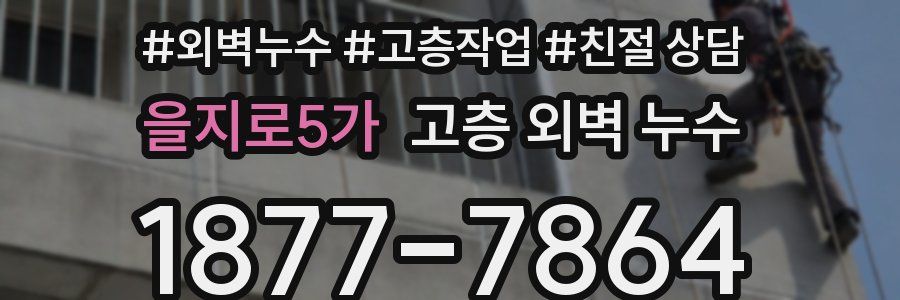 을지로5가 고층 외벽 누수