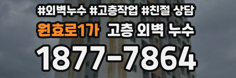 원효로1가 고층 외벽 누수