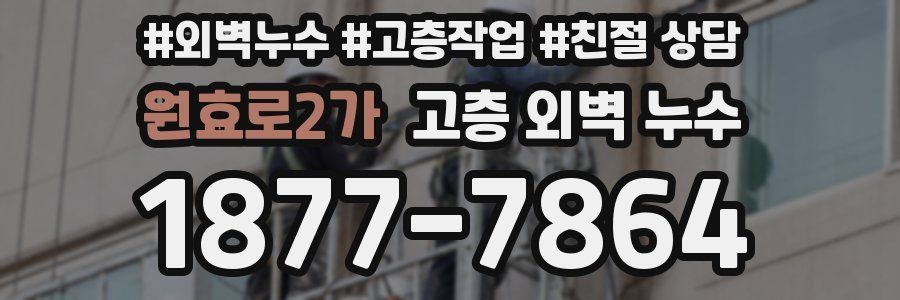 원효로2가 고층 외벽 누수