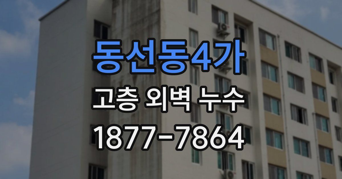 동선동4가 고층 외벽 누수