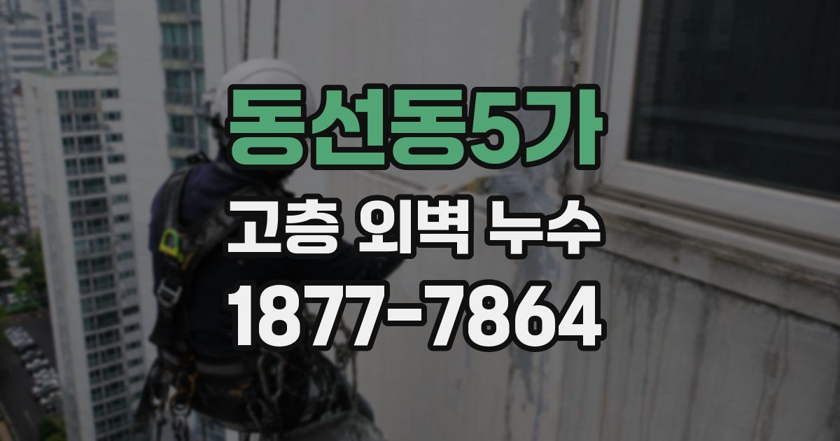 동선동5가 고층 외벽 누수