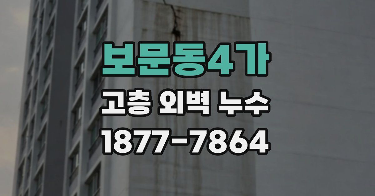 보문동4가 고층 외벽 누수